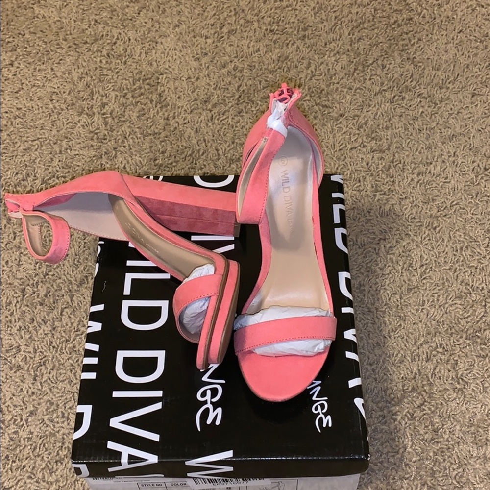 Blush Suede Block Heels